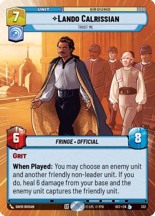 Image of Lando Calrissian - Trust Me (Hyperspace) (332) - Secrets of Power