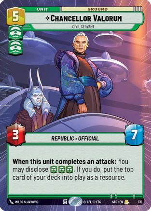 Image of Chancellor Valorum - Civil Servant (Hyperspace) (371) - Secrets of Power