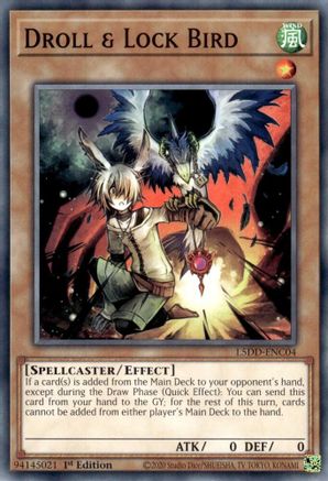 Image of Droll & Lock Bird (L5DD-ENC04) - Legendary 5D's Decks 1st Edition