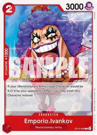 Image of Emporio.Ivankov (OP13-008) - Carrying On His Will: 3rd Anniversary Tournament Cards