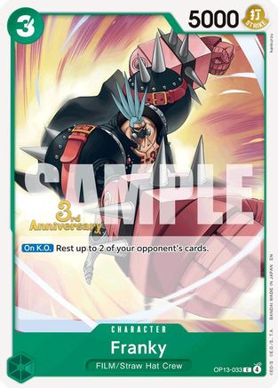 Image of Franky (OP13-033) - Carrying On His Will: 3rd Anniversary Tournament Cards