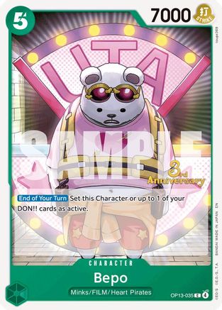 Image of Bepo (OP13-035) - Carrying On His Will: 3rd Anniversary Tournament Cards