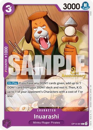 Image of Inuarashi (OP13-061) - Carrying On His Will: 3rd Anniversary Tournament Cards