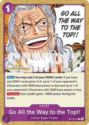 Image of Go All the Way to the Top!! (OP13-077) - Carrying On His Will: 3rd Anniversary Tournament Cards