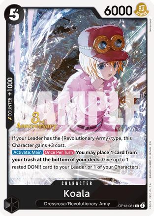 Image of Koala (OP13-081) - Carrying On His Will: 3rd Anniversary Tournament Cards