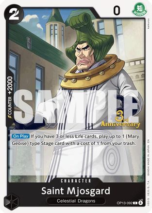 Image of Saint Mjosgard (OP13-092) - Carrying On His Will: 3rd Anniversary Tournament Cards