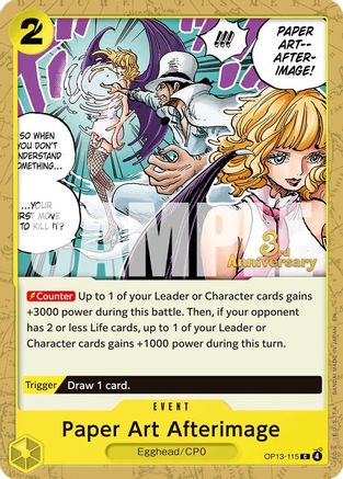 Image of Paper Art Afterimage (OP13-115) - Carrying On His Will: 3rd Anniversary Tournament Cards