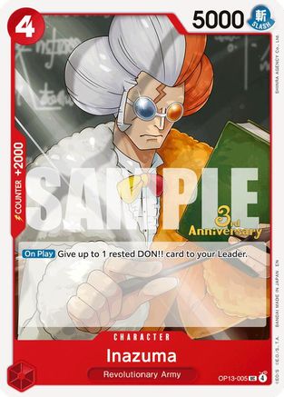 Image of Inazuma (OP13-005) - Carrying On His Will: 3rd Anniversary Tournament Cards