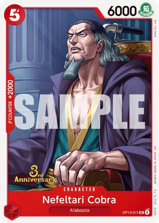 Image of Nefeltari Cobra (OP13-011) - Carrying On His Will: 3rd Anniversary Tournament Cards
