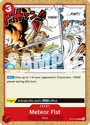 Image of Meteor Fist (OP13-020) - Carrying On His Will: 3rd Anniversary Tournament Cards