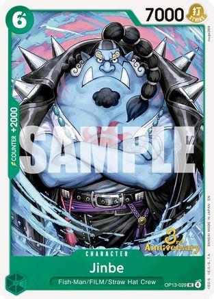 Image of Jinbe (OP13-029) - Carrying On His Will: 3rd Anniversary Tournament Cards