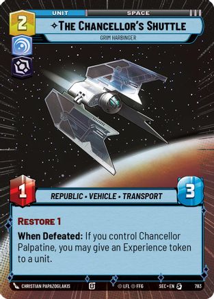 Image of The Chancellor's Shuttle - Grim Harbinger (Hyperspace Foil) (783) - Secrets of Power Foil