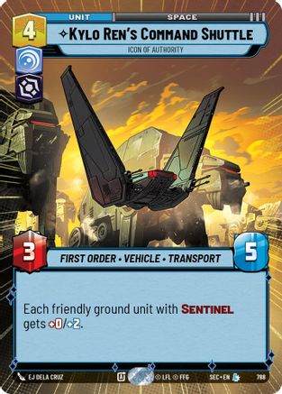 Image of Kylo Ren's Command Shuttle - Icon of Authority (Hyperspace Foil) (788) - Secrets of Power Foil