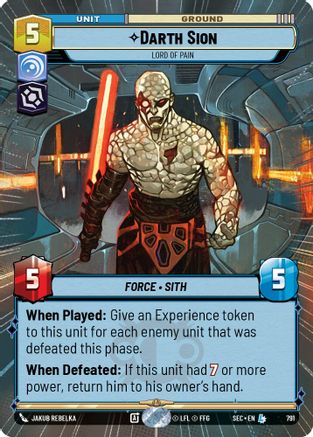 Image of Darth Sion - Lord of Pain (Hyperspace Foil) (791) - Secrets of Power Foil