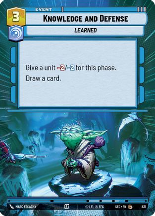 Image of Knowledge and Defense (Hyperspace Foil) (831) - Secrets of Power Foil