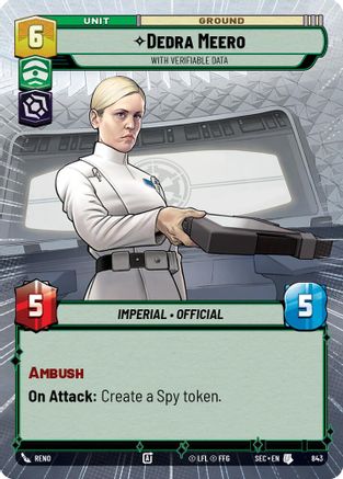 Image of Dedra Meero - With Verifiable Data (Hyperspace Foil) (843) - Secrets of Power Foil
