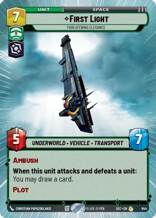 Image of First Light - Threatening Elegance (Hyperspace Foil) (844) - Secrets of Power Foil