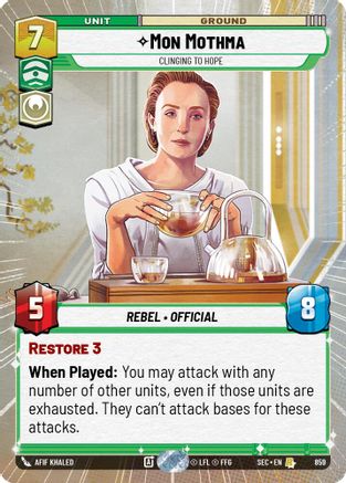 Image of Mon Mothma - Clinging to Hope (Hyperspace Foil) (859) - Secrets of Power Foil