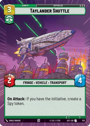 Image of Taylander Shuttle (Hyperspace Foil) (871) - Secrets of Power Foil