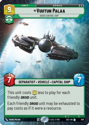 Image of Vuutun Palaa - Droid Control Ship (Hyperspace Foil) (878) - Secrets of Power Foil