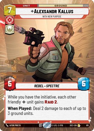 Image of Alexsandr Kallus - With New Purpose (Hyperspace Foil) (911) - Secrets of Power Foil