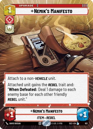 Image of Nemik's Manifesto (Hyperspace Foil) (912) - Secrets of Power Foil