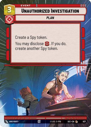 Image of Unauthorized Investigation (Hyperspace Foil) (937) - Secrets of Power Foil