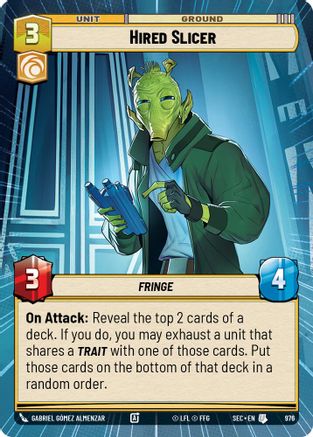 Image of Hired Slicer (Hyperspace Foil) (976) - Secrets of Power Foil