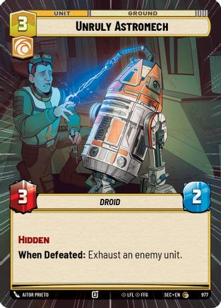 Image of Unruly Astromech (Hyperspace Foil) (977) - Secrets of Power Foil