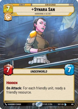 Image of Synara San - Harboring a Secret (Hyperspace Foil) (981) - Secrets of Power Foil