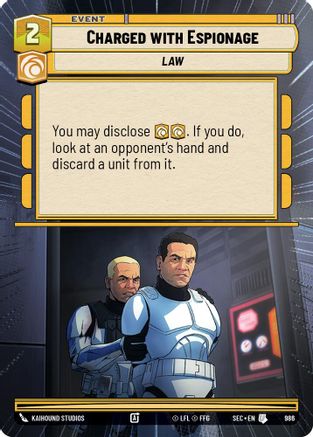 Image of Charged with Espionage (Hyperspace Foil) (986) - Secrets of Power Foil