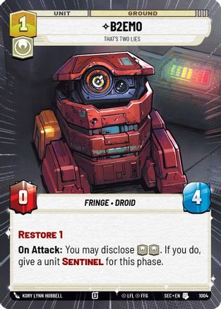 Image of B2EMO - That's Two Lies (Hyperspace Foil) (1004) - Secrets of Power Foil