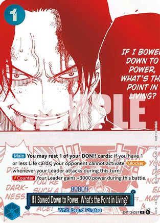 Image of If I Bowed Down to Power, What's the Point in Living? (3rd Anniversary Treasure Campaign Pack) (OP13-057) - One Piece Promotion Cards Foil