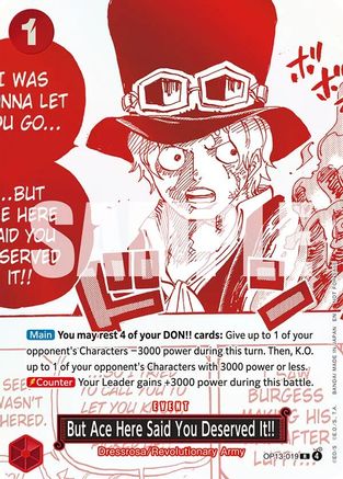 Image of But Ace Here Said You Deserved It!! (3rd Anniversary Treasure Campaign Pack) (OP13-019) - One Piece Promotion Cards Foil