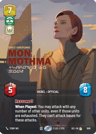Image of Mon Mothma - Clinging to Hope (Prestige Foil) (1085) - Secrets of Power Foil