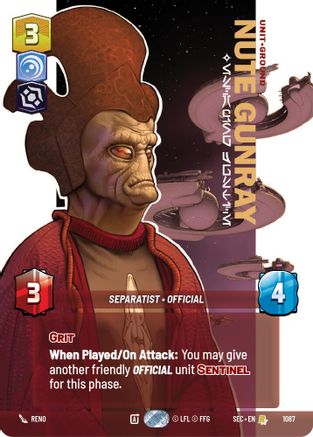 Image of Nute Gunray - Escaping Justice (Prestige Foil) (1087) - Secrets of Power Foil