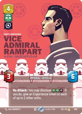 Image of Vice Admiral Rampart - On Schedule (Prestige Foil) (1090) - Secrets of Power Foil