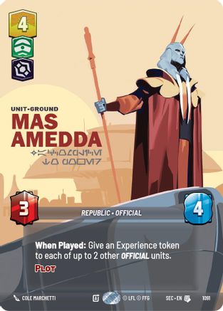 Image of Mas Amedda - Accomplice to Power (Prestige Foil) (1091) - Secrets of Power Foil