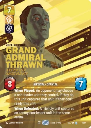 Image of Grand Admiral Thrawn - Grand Schemer (Prestige Foil) (1097) - Secrets of Power Foil