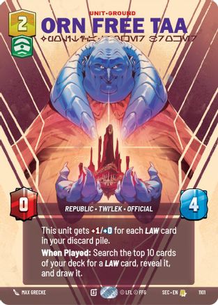 Image of Orn Free Taa - Political Power Broker (Prestige Foil) (1101) - Secrets of Power Foil