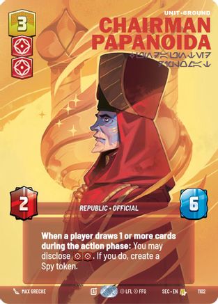 Image of Chairman Papanoida - Undaunted Diplomat (Prestige Foil) (1102) - Secrets of Power Foil