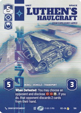 Image of Luthen's Haulcraft - Countermeasures Armed (Prestige Foil) (1106) - Secrets of Power Foil
