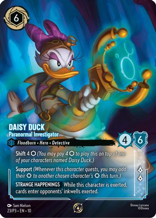 Image of Daisy Duck - Paranormal Investigator (Store Championship Participant) (23) - Disney Lorcana Promo Cards