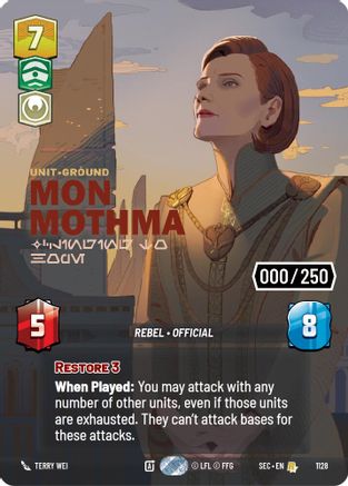 Image of Mon Mothma - Clinging to Hope (Serialized) (1128) - Secrets of Power Foil