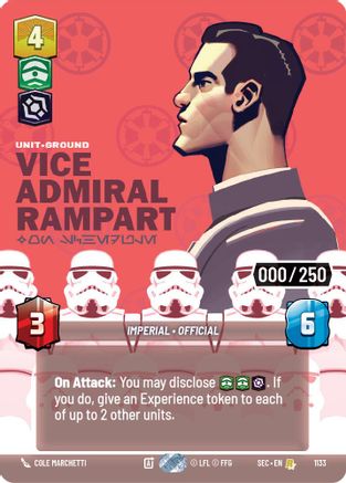 Image of Vice Admiral Rampart - On Schedule (Serialized) (1133) - Secrets of Power Foil