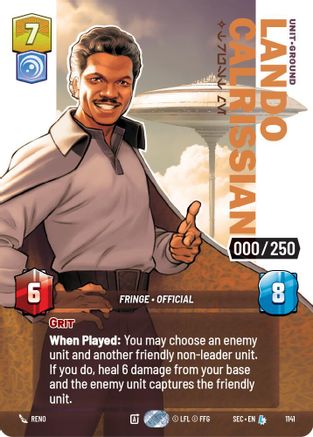 Image of Lando Calrissian - Trust Me (Serialized) (1141) - Secrets of Power Foil