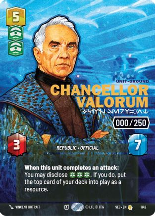 Image of Chancellor Valorum - Civil Servant (Serialized) (1142) - Secrets of Power Foil