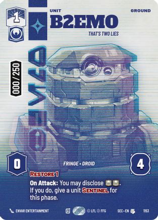 Image of B2EMO - That's Two Lies (Serialized) (1153) - Secrets of Power Foil