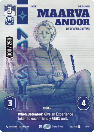 Image of Maarva Andor - We've Been Sleeping (Serialized) (1154) - Secrets of Power Foil