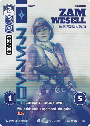 Image of Zam Wesell - Inconspicuous Assassin (Serialized) (1155) - Secrets of Power Foil